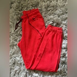 Nike Red Sweatpants Elastic Waistband Joggers